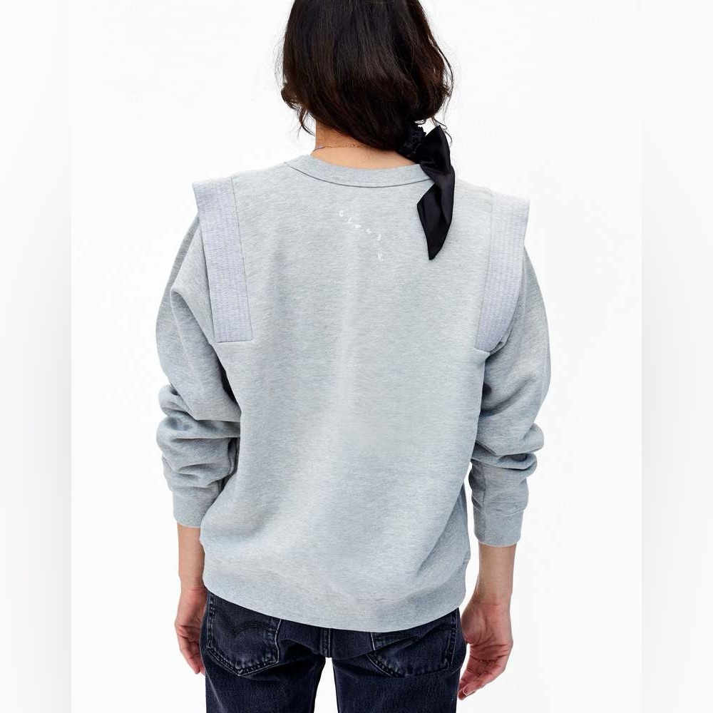 Clare V Channel Quilted Sweatshirt Grey Size XL - Picture 2 of 11